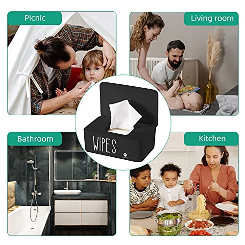 Moorfowl Baby Wipe Dispenser for Bathroom,8.2L x 4.9W x 3.9H inches - color: Black New