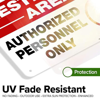 Restricted Area Authorized Personnel Only Sign, 10x7 Inches, 55 mil thick - size: 7x10 Polyethylene