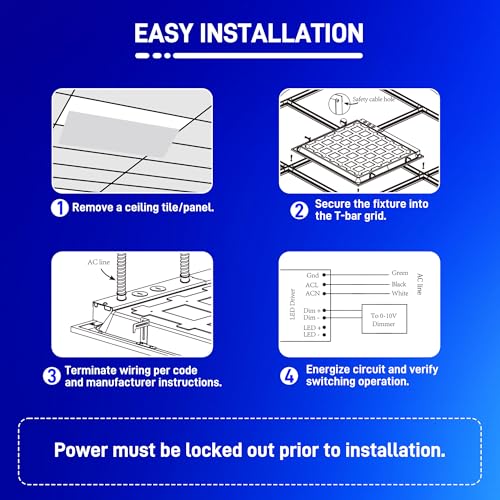hykolity 2x4 LED Flat Panel Troffer Light 5CCT Dimmable,Drop Ceiling,4Pack