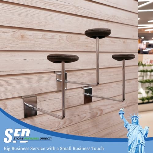 Slatwall Single Hat Display, Millinery Headwear Display Rack with Foam Pad, Chrome, 25 Pack - color: Chrome, size: 25 Pack