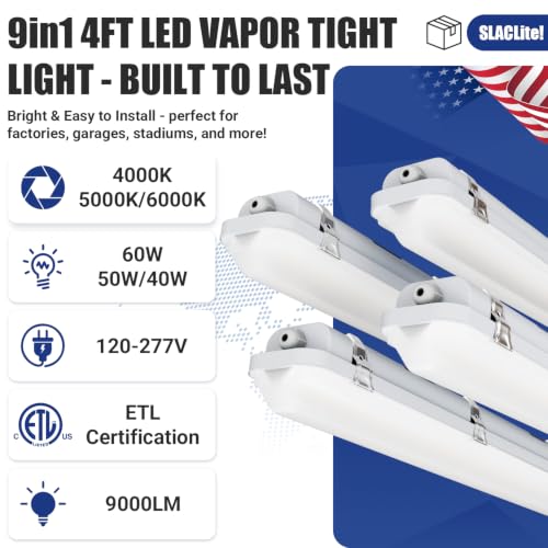 4FT LED Vapor Tight Light 60W/50W/40W,4000K/5000K/6000K CCT,4Pack - size: 4FT (4-Pack)