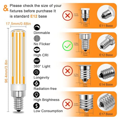 15W E12 LED Bulb Dimmable 120W 150W Equivalent,1500LM Warm White 3000K - color: Warm White 3000k