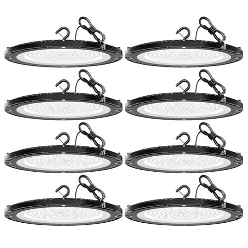 lvsdak UFO LED High Bay Lights 200W 5000K High Bay LED Shop Lights 8Pack
