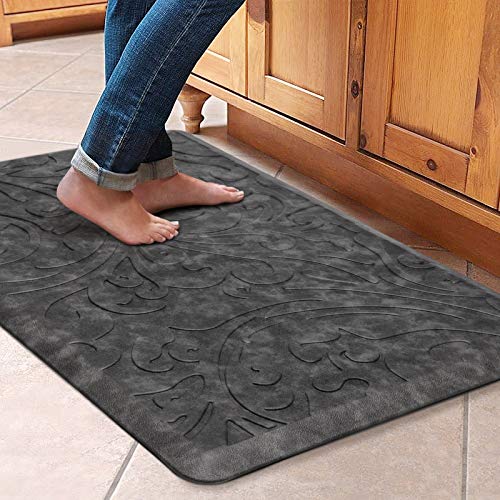 Kitchen Mat Cushioned Anti-Fatigue Comfort Standing Mat Rug for Home,Office - color: Grey, size: 1'8" x 2'6" (Rectangular)