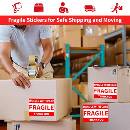 4" X 6" Fragile Stickers for Shipping &Moving, 2 Rolls Fragile Labels - size: 4" x 6"