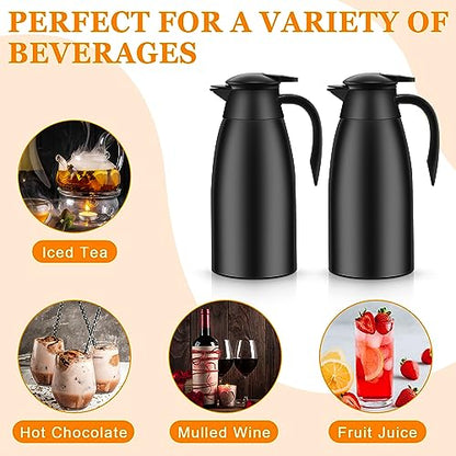 Norme 2 Pcs Thermal Coffee Carafe Creamer, Black, 68 oz - color: Black, size: 68 oz