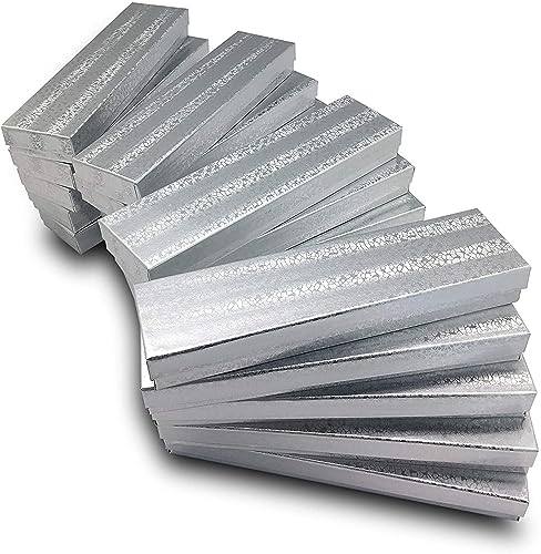 TheDisplayGuys 25 Cardboard Jewelry Gift Boxes with Inserts - Silver Foil - size: 25 Pack