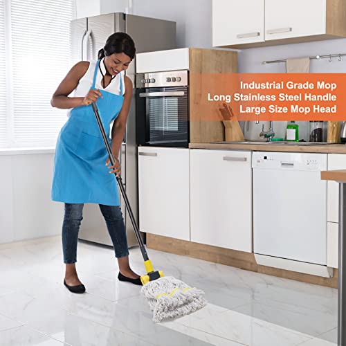 KeFanta Commercial Mop Heavy Duty Industrial Mop,60" String Wet Cotton Mops - size: 1 industrial mop - Yellow