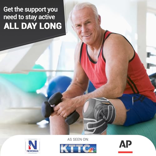 DR. BRACE ELITE Knee Brace with Side Stabilizers & Patella Gel Pads - color: Moon, size: Medium