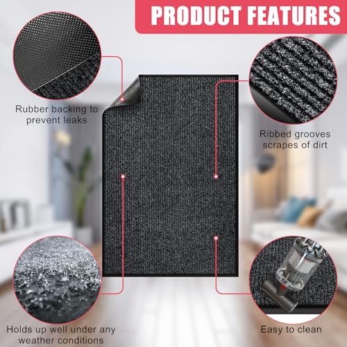 Kuyal Front Door Mat, 3'x6' Indoor Outdoor Entrance Mat - size: 36" x 72"