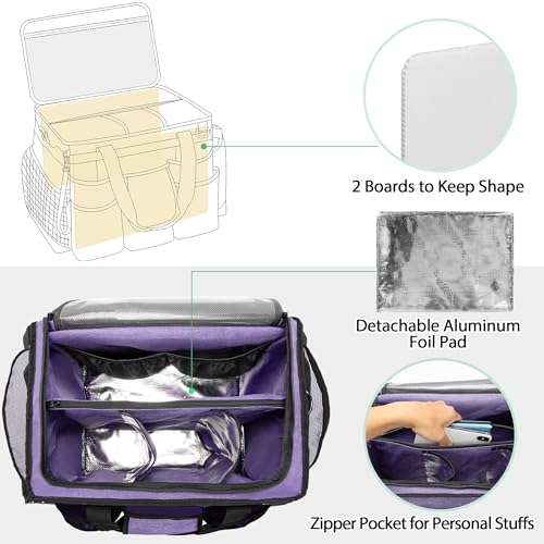 LoDrid Rolling Cleaning Caddy with Lid and Detachable Trolley, Purple - color: Purple