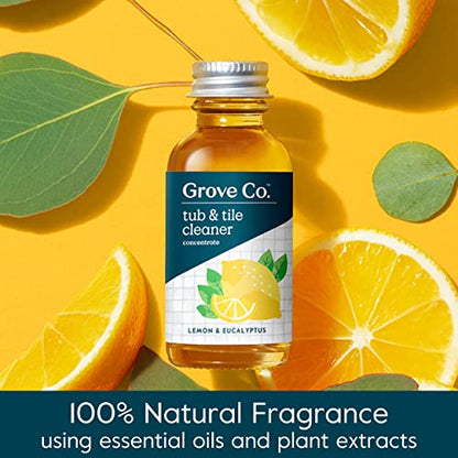 Grove Co. Tub and Tile Cleaner, 6 x 1 fl oz Refills, Lemon & Eucalyptus - size: 1 Fl Oz (Pack of 6)