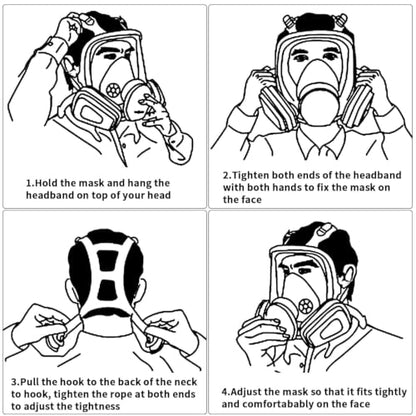 Full Face Dust Mask, Reusable Full-Face Mask, Full Face Cover Mask with for Paint, Against Dust - color: 2pcs Full-face Mask