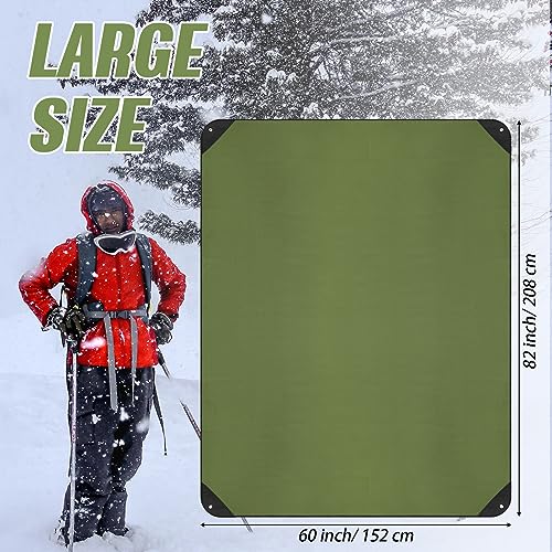 Kanayu 4 Pcs Emergency Thermal Survival Blankets 82 x 60 Inch,Heavy Duty Emergency Poncho Tarp Reusable Waterproof Blanket for Car,Camping,Hiking(Olive Green) - color: Olive Green