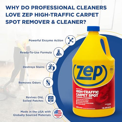 Zep High Traffic Carpet Cleaner - 1 Gallon (Case of 2)