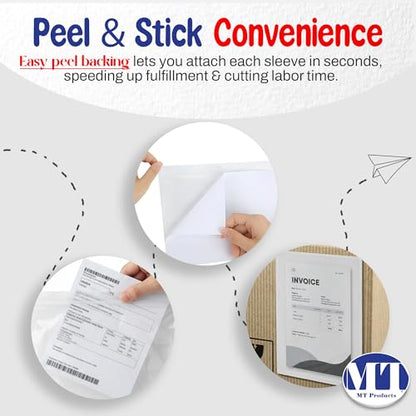 MT Products Clear Plastic Blank Envelope Pouch 9.5" x 12" - Disposable Packing List for Shipping - Pack of 500 - size: 9.5 X 12 Inch