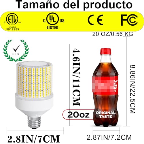 NS 700W Equivalent 10500LM Corn Bulbs (1-Set) - 90% Energy Saving, IP65 Waterproof, 70W E26/E39, 5000K Daylight, Warehouse Light, ETL/FCC/ROHS/CE Certified, Not Dimmable