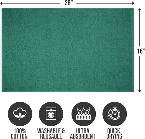 Salon Towels – Pack of 24 (16"x27") 100% Cotton Ring Spun (Not Bleach Proof) Ultra Soft, Highly Absorbent Hand Towels – Bulk for Spa, Gym & Salon (Dark Green) - color: Dark Green
