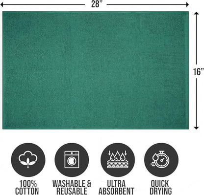 Salon Towels – Pack of 24 (16"x27") 100% Cotton Ring Spun (Not Bleach Proof) Ultra Soft, Highly Absorbent Hand Towels – Bulk for Spa, Gym & Salon (Dark Green) - color: Dark Green