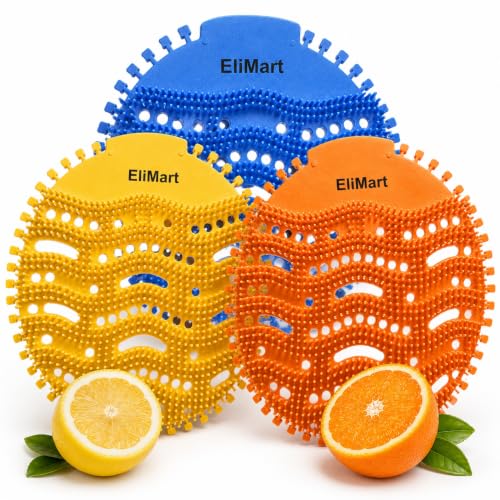 Urinal Screen Deodorizer - Multicolor Urinal Cakes with 3D Wave Anti-Splash Design, Lemon, Marine & Orange Scents (24 Pcs) - size: 24 Count (Pack of 1)