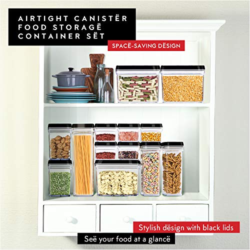 DWËLLZA KITCHEN Airtight Food Storage Containers - Pantry Snacks Kitchen Container, Baking Supplies, 4LB Sugar & Flour Canister - 4 Pc Set All Same Size - Clear Plastic BPA-Free - Keeps Fresh & Dry - color: 06 - 2 Liters (Set of 4)