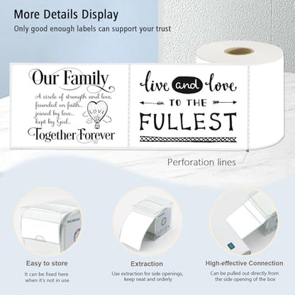 3x5 Inch Thermal Labels,Rectangle Sticker,300PCS Water & Oil Proof Shipping Labels with Strong Adhesive,Compatible with Zebra & Rollo,for Moving Boxes,Small Business & Inventory,White - color: White