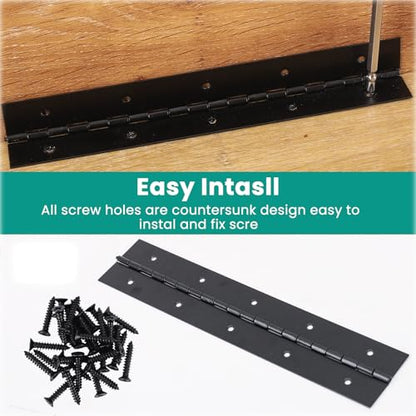 2Pcs 18inch Black Heavy Duty Stainless Steel Continuous&Piano Hinges - size: 18"-2PACK