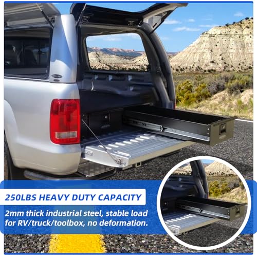 Heavy Duty Drawer Slides (Load:250 lb (No Lock) -W:53mm, 16 Inch) - size: 16 Inch, style: Load:250 lb (No lock) -W:53mm