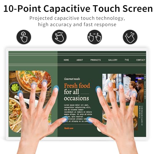 15.6" Digital Signage Display with Adjustable Stand - color: White, size: 4+64