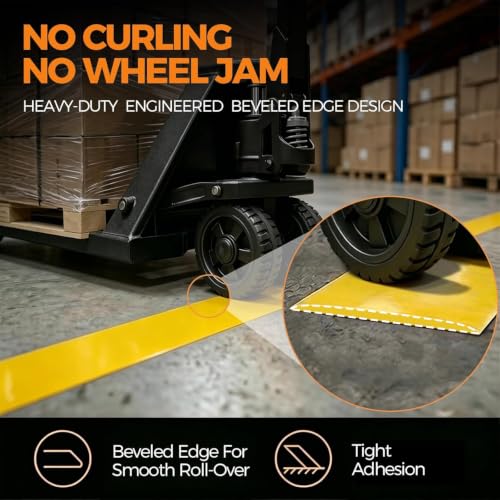 Floor Marking Tape, 1.1mm Extra Thick, Red, 2 Inch x 100FT - color: Red