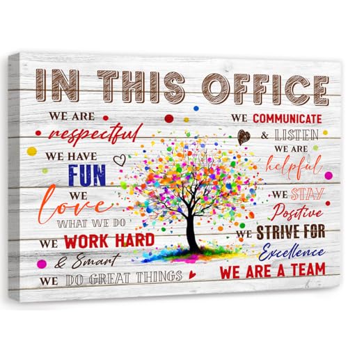 YEOION In This Office We Are Team Wall Art,Canvas Framed - color: Teamwork Quote