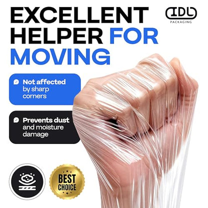 IDL Packaging 5" x 700' Stretch Wrap Mini Rolls, 120 Ga (2-Pack) - USA-Made - size: 5" Rolls + Handle, style: 700' Length, 120 Gauge