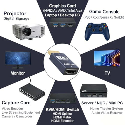 4K 60Hz HDMI EDID Emulator,HDCP Passthrough Adapter - color: 2K/120Hz, size: 1pack