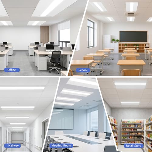 RMC 2x4 LED Troffer Light,Selectable 4CCT,7000 LM,0-10V Dimmable,4Pack - size: 2x4 4pack