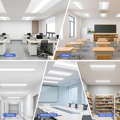 RMC 2x4 LED Troffer Light,Selectable 4CCT,7000 LM,0-10V Dimmable,4Pack - size: 2x4 4pack