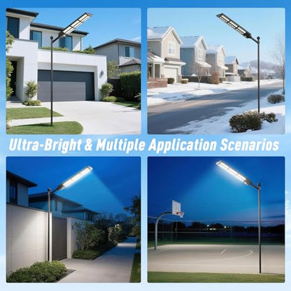 15000W Large Solar Street Lights Outdoor Waterproof, Heavy Duty Solar Parking Lot Lights with Remote Control and Motion Sensor, Pole or Wall Mount, for Outside Commercial Yard Driveway Garage - size: L 1 PACK