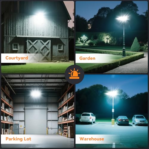 SOLLA 600W LED Flood Light Outdoor, 60000LM Super Bright Stadium Light, IP66 Waterproof 6000K Daylight, 3 Heads Adjustable Outdoor Floodlights for Backyard, Parking Lot,Stadium, Field(2 Pack) - size: 600 Watt 2 Pack