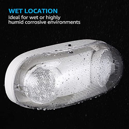 LEONLITE 4-Pack Wet Location LED Emergency Lights IP65 Waterproof White - color: White