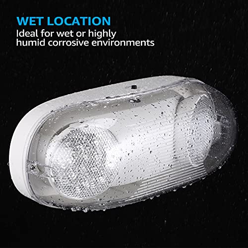 LEONLITE 4-Pack Wet Location LED Emergency Lights IP65 Waterproof White - color: White