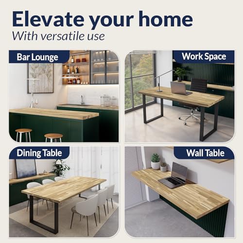 Howizz Acacia Butcher Block Countertop 60 x 30 x 1.5 Inches, Unfinished Solid Wood Table Top for DIY Desk Top, Workbench Top, Kitchen Countertop - color: Acacia - Finger Joint - Natural - Unfinished, size: 60"L x 30"W x 1.5"Th