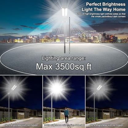 loyoele Bright Solar Street Light Motion Sensor, 11000W Commercial Outdoor - size: XL-11000-2 Pack