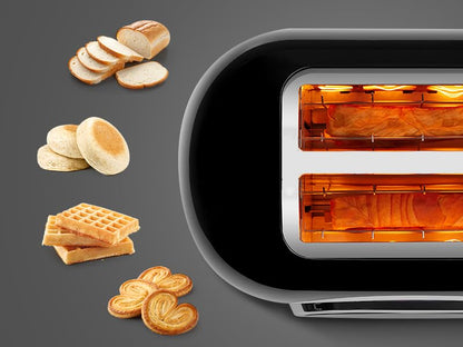 Roter Mond Toaster 2 Slice Touchscreen Stainless Steel, Retro Black - color: Black