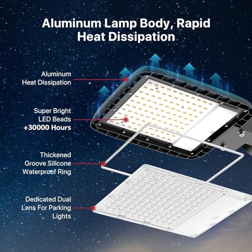 Kifflux 150W LED Parking Lot Light - Slip Fitter Pole Mount, 120V 18,000LM - size: 150watt 2pack