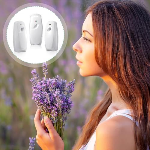 Maxcheck Automatic Air Freshener Spray Dispenser 2 Pack Wall Mounted Free Standing Restroom Air Freshener Battery Operated Automatic Sprayer Dispenser for Home Bathroom Commercial Time Scent(White) - color: White