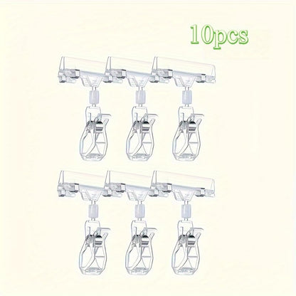 10pcs Clear Plastic Signage Clips for Shelves, Retail Price Tag Holders for Office, Reading, Dining Use