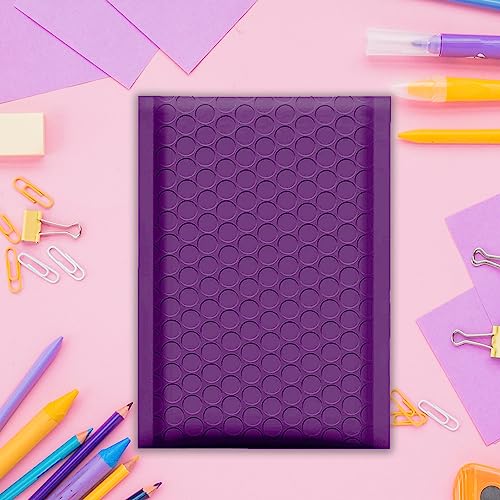 Yens Purple Poly Bubble Mailers 4x8 50 Pack Usable 4x7 - color: Purple, size: 4" x 8"