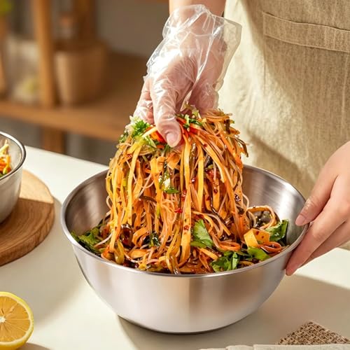 3 Pcs Stainless Steel Mixing Bowls Set, Metal Baking Bowls (1.5,2.2,3.4 Qt)