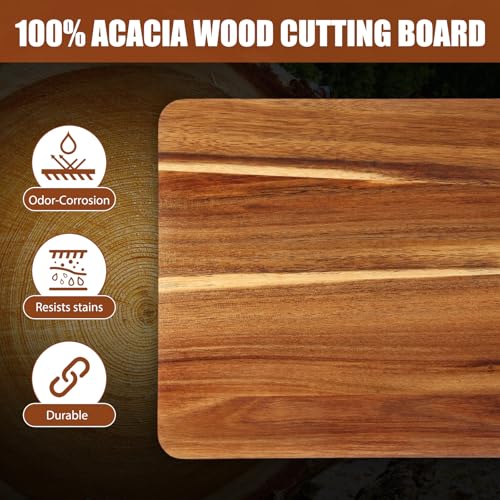 Roshtia 6 Pcs Wooden Cutting Boards 14x10'' Acacia Chopping Board, Classic - style: Classic