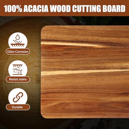 Roshtia 6 Pcs Wooden Cutting Boards 14x10'' Acacia Chopping Board, Classic - style: Classic