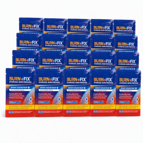 BurnFix® Burn Gel Dressing, 20 Pack, Sterile 4x4 Hydrogel Burn Pads - size: 1.4 Ounce (Pack Of 20)